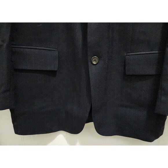Ralph Lauren Black Striped Three Button Sport Coat Blazer Suit Jacket Size 44L - Picture 8 of 12